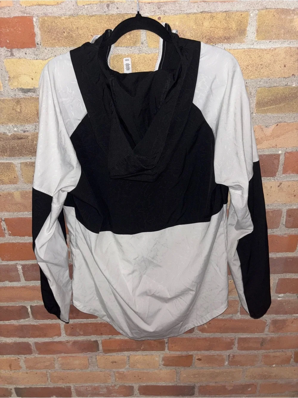 Adidas Men’s Black & White Windbreaker Zip-Up Jacket